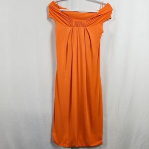 MaxMara Off Shoulder Dress in Orange - Size 40